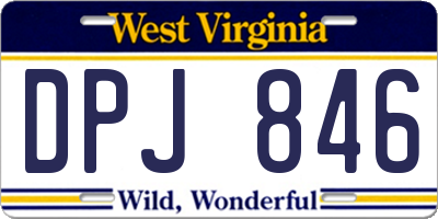 WV license plate DPJ846