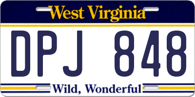 WV license plate DPJ848