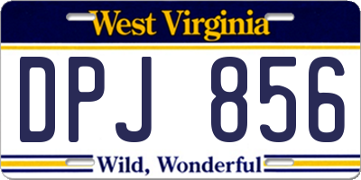 WV license plate DPJ856