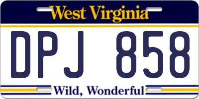 WV license plate DPJ858