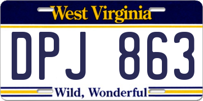 WV license plate DPJ863