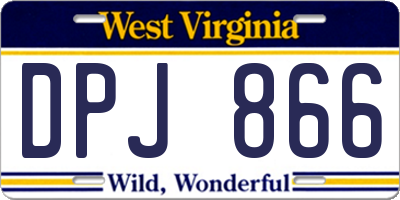 WV license plate DPJ866
