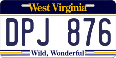 WV license plate DPJ876