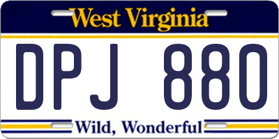 WV license plate DPJ880