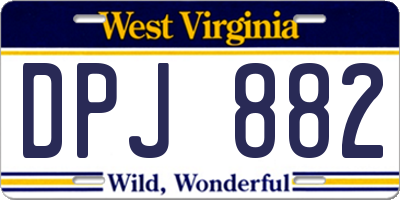 WV license plate DPJ882