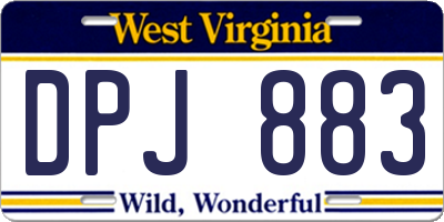 WV license plate DPJ883