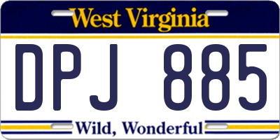 WV license plate DPJ885