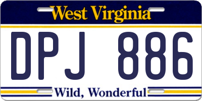 WV license plate DPJ886