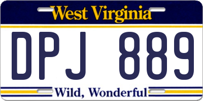 WV license plate DPJ889