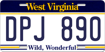 WV license plate DPJ890