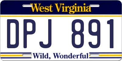 WV license plate DPJ891