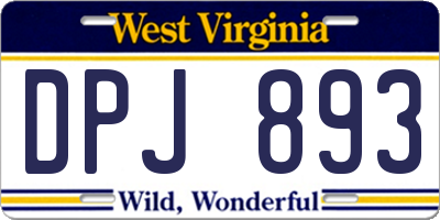WV license plate DPJ893