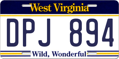 WV license plate DPJ894