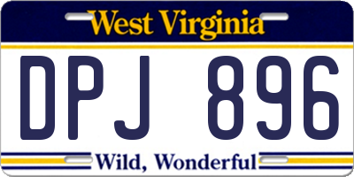 WV license plate DPJ896