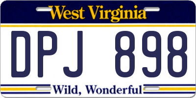 WV license plate DPJ898