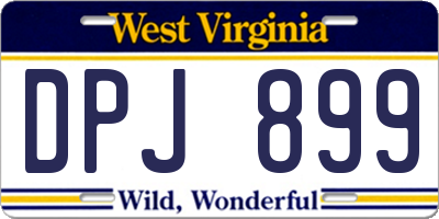 WV license plate DPJ899