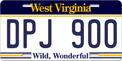 WV license plate DPJ900