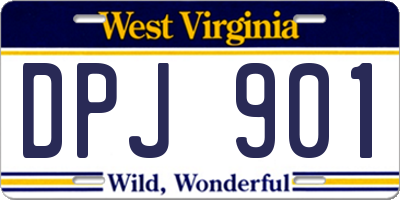WV license plate DPJ901