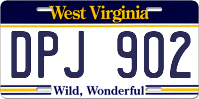 WV license plate DPJ902