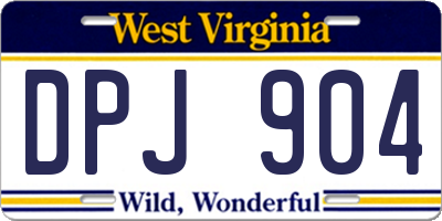 WV license plate DPJ904