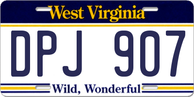 WV license plate DPJ907