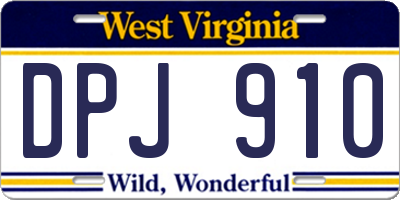 WV license plate DPJ910