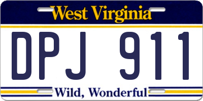 WV license plate DPJ911