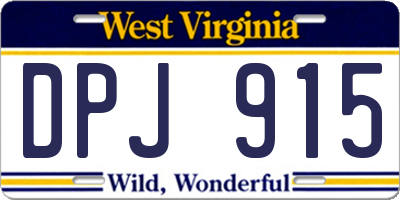 WV license plate DPJ915