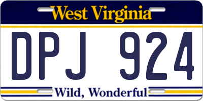 WV license plate DPJ924