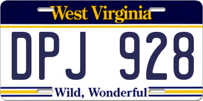 WV license plate DPJ928