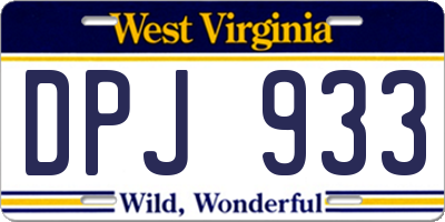 WV license plate DPJ933