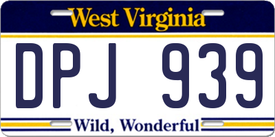 WV license plate DPJ939