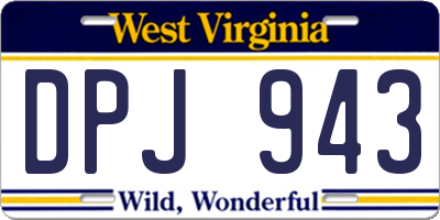 WV license plate DPJ943