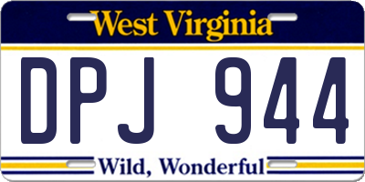 WV license plate DPJ944