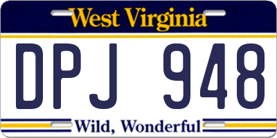 WV license plate DPJ948