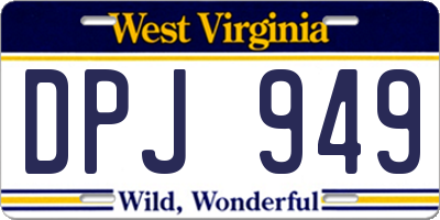 WV license plate DPJ949