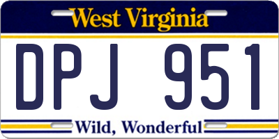 WV license plate DPJ951