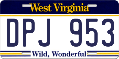 WV license plate DPJ953
