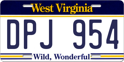 WV license plate DPJ954