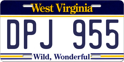 WV license plate DPJ955