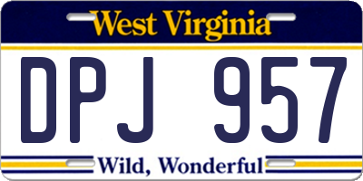 WV license plate DPJ957
