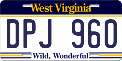 WV license plate DPJ960