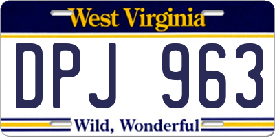 WV license plate DPJ963