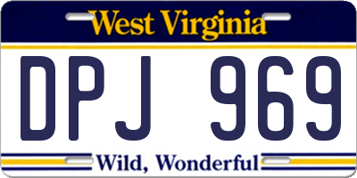 WV license plate DPJ969