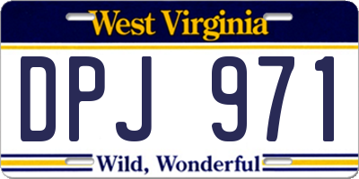 WV license plate DPJ971