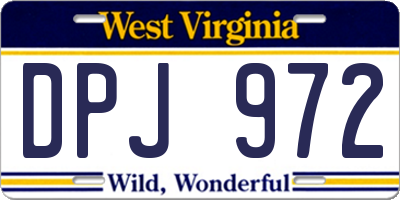 WV license plate DPJ972