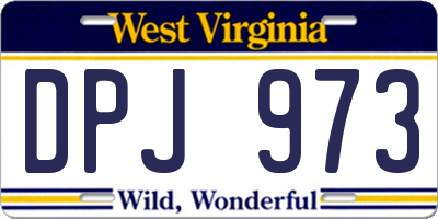 WV license plate DPJ973