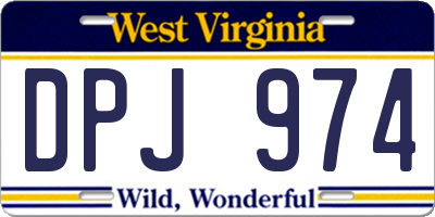 WV license plate DPJ974