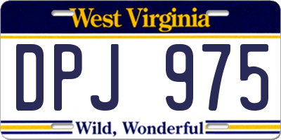 WV license plate DPJ975