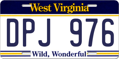 WV license plate DPJ976